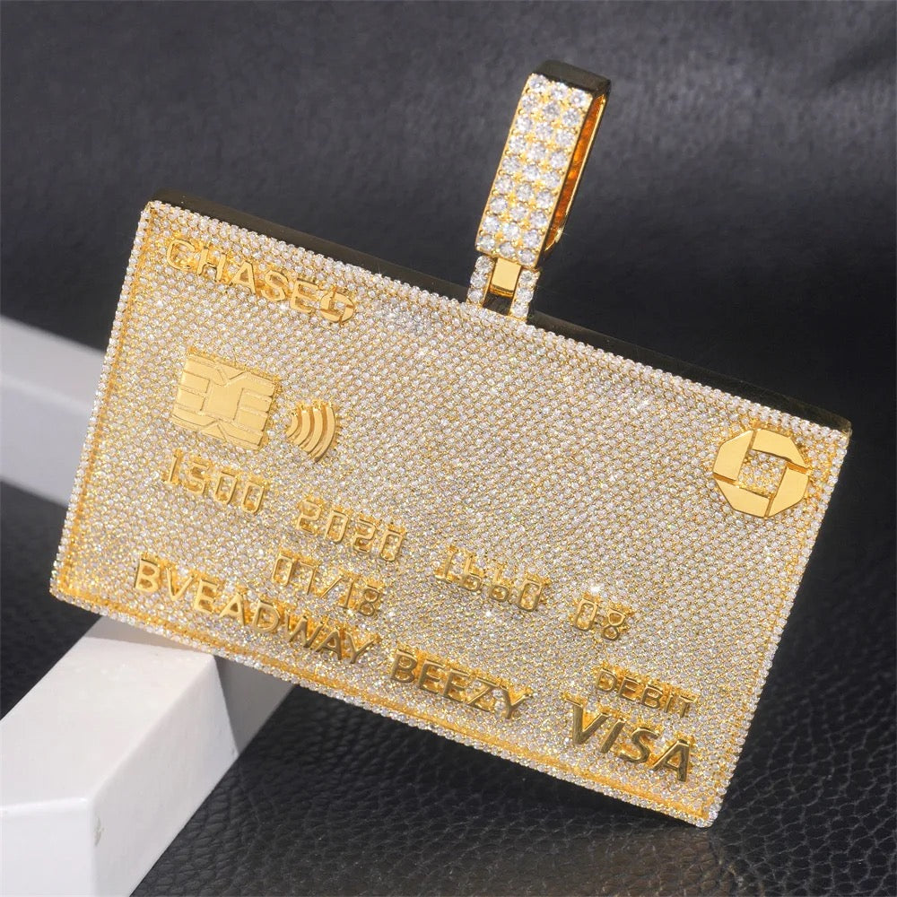 VVS1 Moissanite Chase Credit Card Pendentif S925