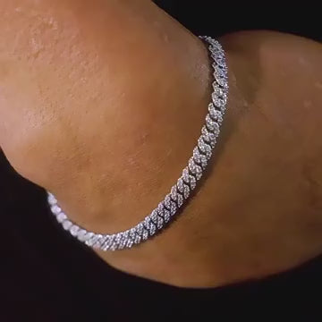 VVS1 Moissanite 6mm Cubain link Bracelet S925